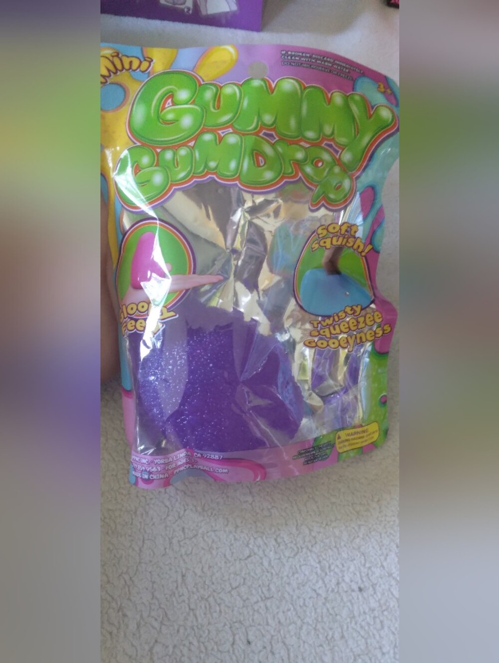 Gummy Gumdrop Soft Squish Purple Toy